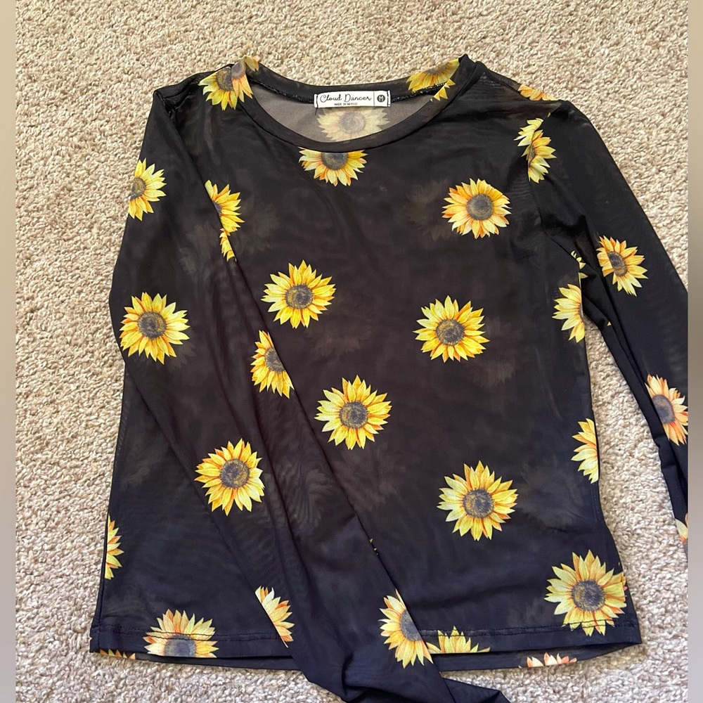 Sheer Sunflower Top
